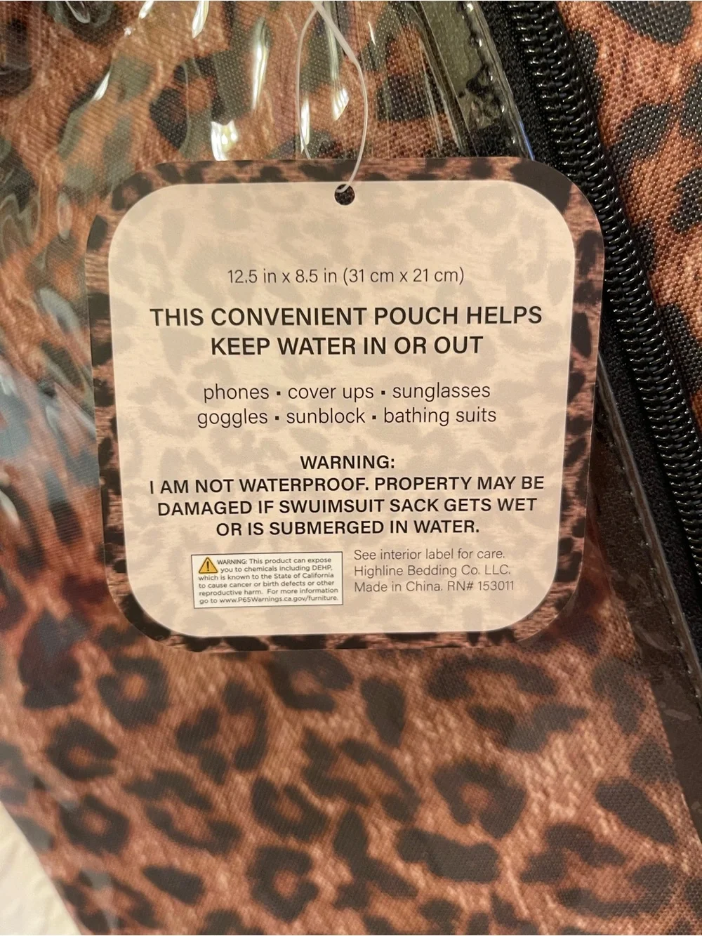 Sol Mate Leopard Print Swim Suit Sack - NWT **